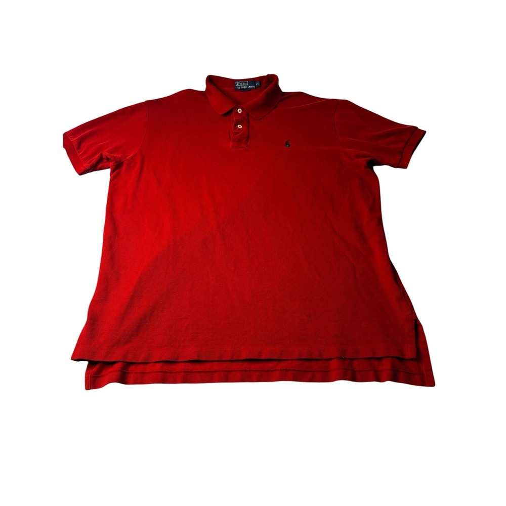 Polo Ralph Lauren Shirt Mens XL Red Short Sleeve Cotton Pique Pony Logo Polo